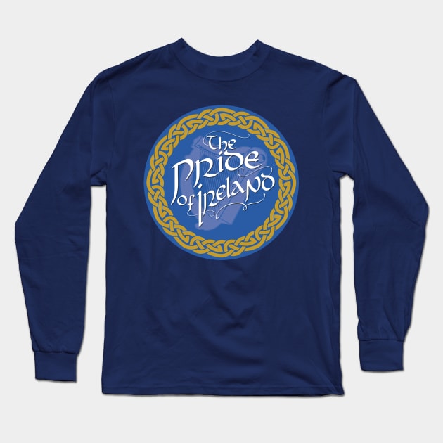 Pride of Ireland logo (Blue) Long Sleeve T-Shirt by The Pride of Ireland